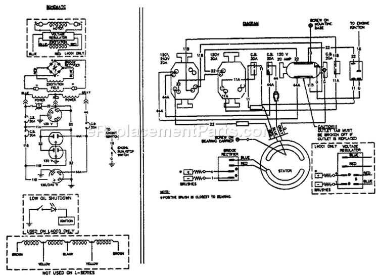 Page E Diagram and Parts List for 8865-8  Briggs and Stratton Generator